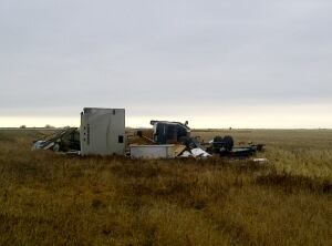 Icy highway rollover near Weyburn