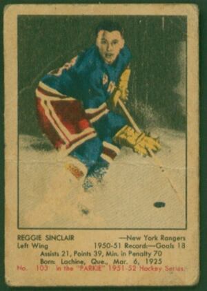 Reg Sinclair card