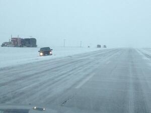 Highway 1 bad roads - east of Calgary