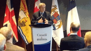 Premier David Alward at the Saint John water funding announcement