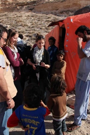 Amanda Thorsteinsson at refugee settlement