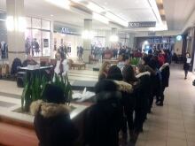 Shoppers line up
