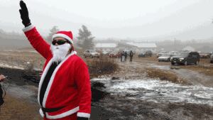 Shale gas protesters returned to the site of a tire fire along Highway 11 on Tuesday
