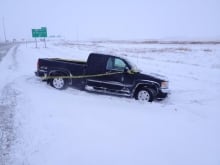 Truck in ditch