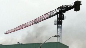 Damaged fire crane Kingston Wednesday photo charred burnt