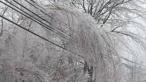 Freezing rain power lines