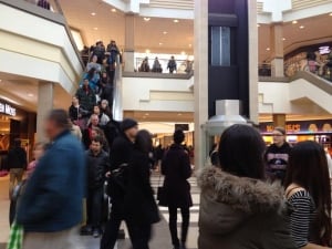 Shoppers in mall
