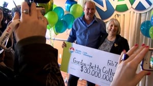 Gord and Betty Collins win the lottery