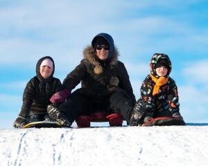 tobogganing in Regina