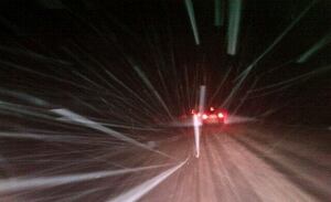Stormy highway in western Newfoundland