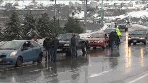 Icy conditions caused an eight-car pileup on the Saint John Harbour Bridge on Jan. 6, 2014