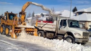 Snow plowing streets