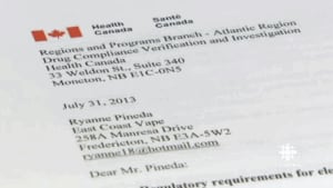 Health Canada has ordered Ryanne Pineda to stop selling e-cigarettes