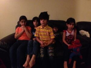 Children escape from fire