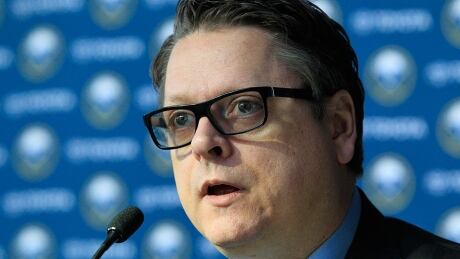 New Sabres GM Tim Murray addresses the media in Buffalo on Thursday. The former Senators assistant GM boasts 20 years of NHL experience in a variety of roles in evaluating both amateur and professional talent. murray-tim-05628133