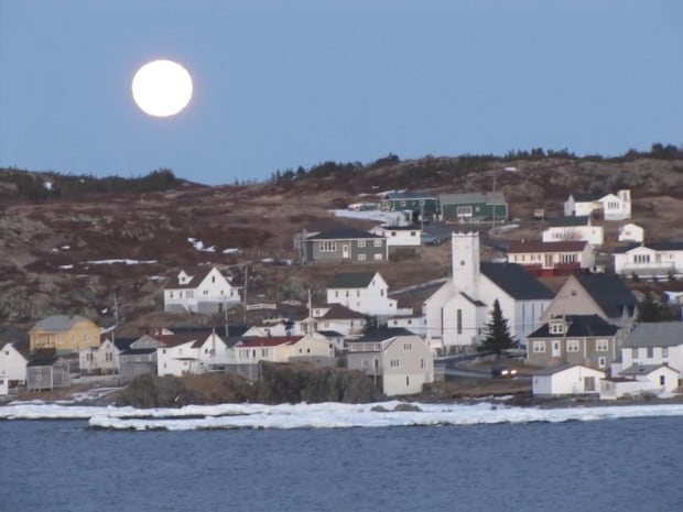 Full moon rising over Twillingate