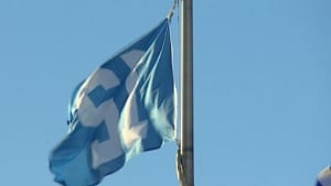 Seahawks flag at Regina City Hall