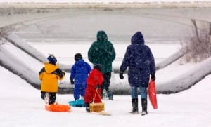 Kids Tobogganing