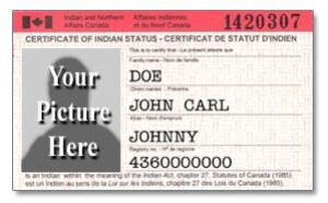 Old indian status card