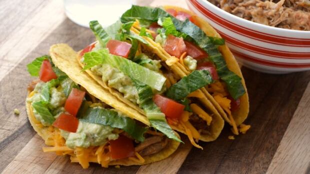 Pulled pork and bean tacos