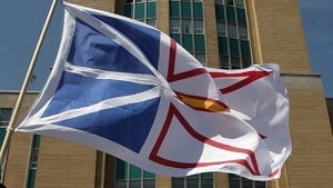 Newfoundland flag outside house of assembly