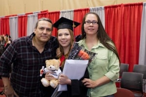 Jessica Lavallee's high school grad with family