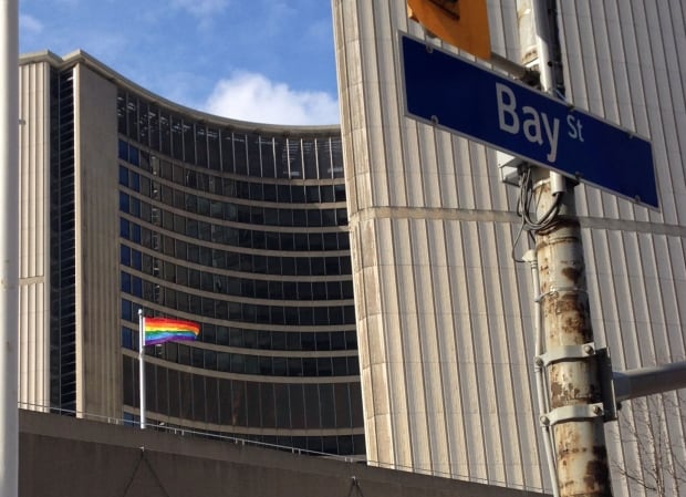Pride flag at City Hall
