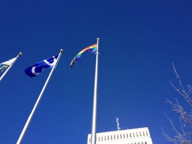 Regina City Hall rainbow flag