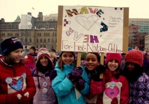Children rallying for First Nations children