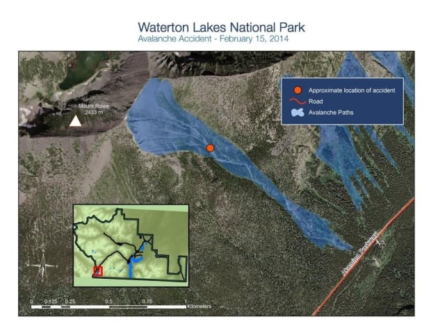 Waterton Avalanche Map