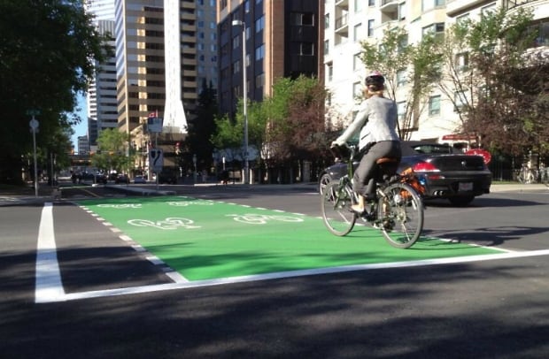 bike lanes calgary, cycle track
