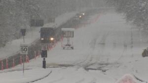 Snow on B.C.'s South Coast - SFU road