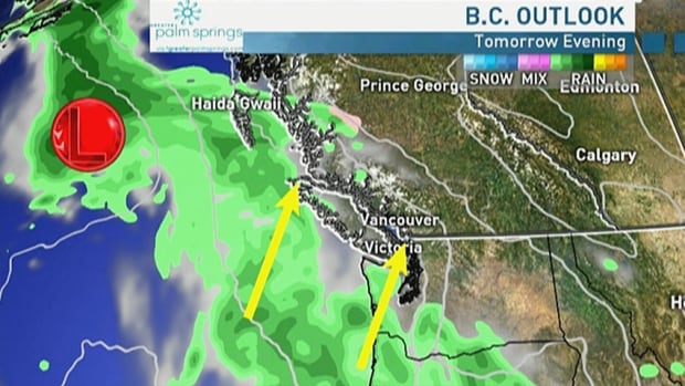 Widespread showers expected inland B.C. on Wednesday