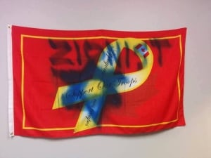 UWSA Vandalized Flag
