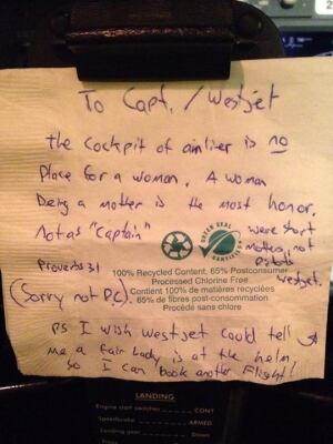 WestJet Napkin