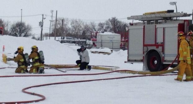 Firefighters train on mock oil blaze skpic