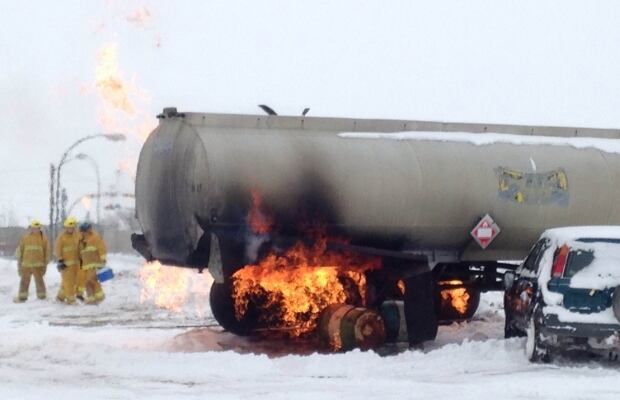 Flaming oil tanker skpic