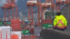 Port Metro Vancouver containers - trucker strike