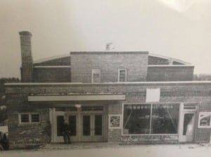 Historic photo of the Rio Theatre in Levack.