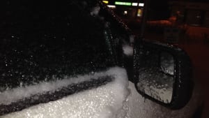 Freezing rain on car