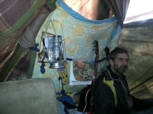 Bill Miles in his tipi