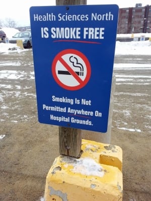 sudbury hospital no smoking sign