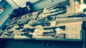 Police seized guns at the border