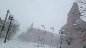 Fredericton streets nearly deserted