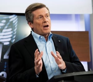 John Tory seen in 1st Toronto mayoral debate