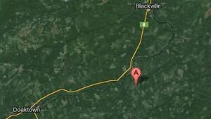 A snowmobiler got stuck off Cains River Road in Blackville