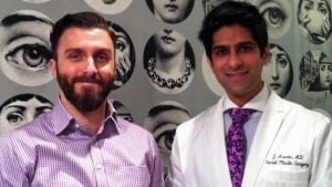 Beard transplant recipient Rudy Ionides with Dr. Jamil Asaria