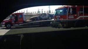 Burned-out BMW