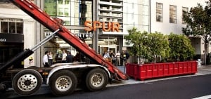 A park mobile being installed on street in Yerba Buena, Calif.