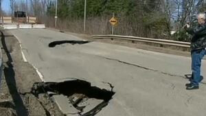 Sinkhole on Route 114, New Brunswick